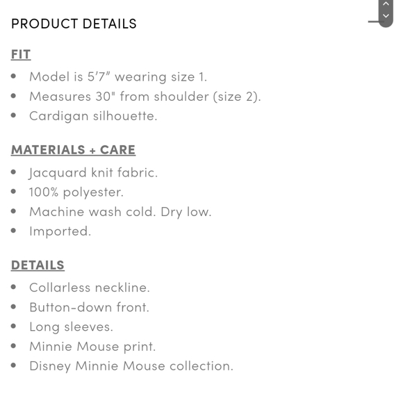 Torrid Disney Minnie Mouse Jacquard Cardigan Sweater sizes 1X & 0X NWT - Picture 6 of 8